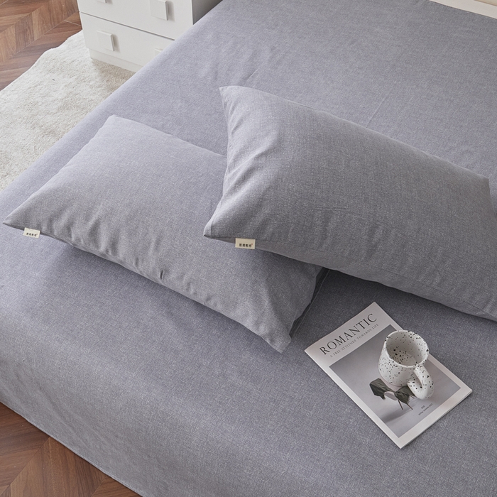 91家纺网 家纺一手货源 找家纺 绒艺席业 2025新款简约原棉印花老粗布床单 灰原