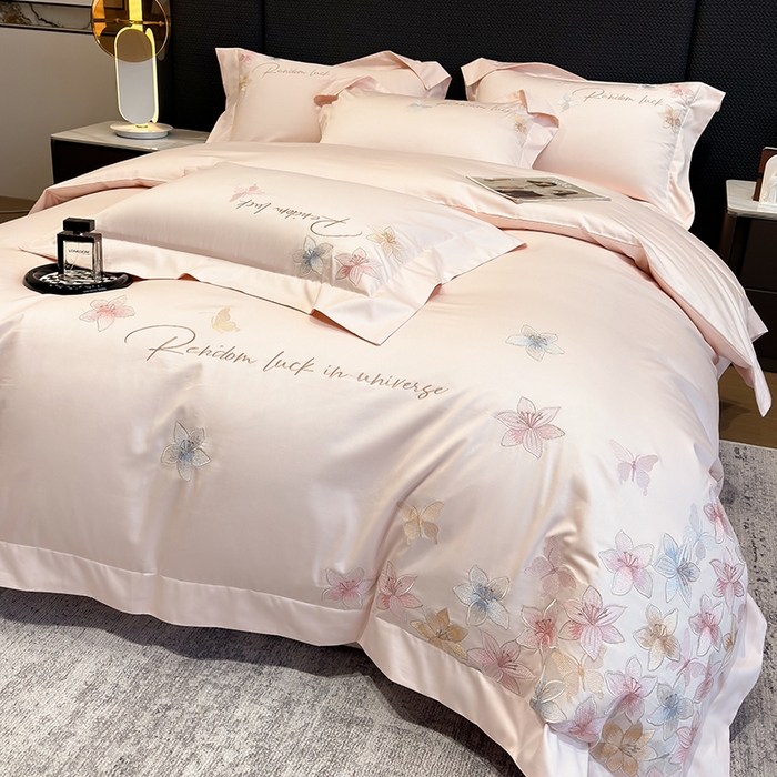 91家纺网 家纺一手货源 找家纺 星蕴家纺 2025新款澳棉正宗长绒棉四件套-诺兰 西柚粉