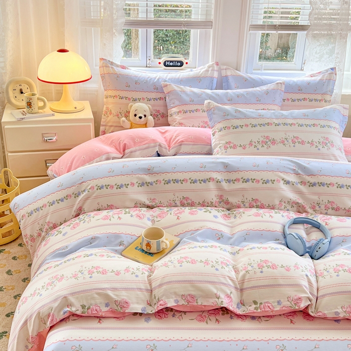 91家纺网 家纺一手货源 找家纺 世爵 2025新款全棉印花小清新单品系列-单被套 爱枝花语