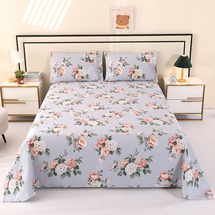 91家纺网 家纺一手货源 找家纺 望淮家纺 2025新款老粗布凉席床单三件套 花海