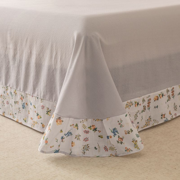 91家纺网 家纺一手货源 找家纺 2025新款40s全棉双层纱圆角吊边款四件套 春色满园-紫