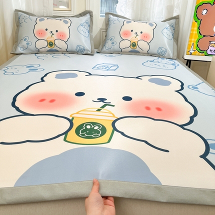 91家纺网 家纺一手货源 找家纺 （总）柒月 2025新款大版数码印花碳光冰丝席