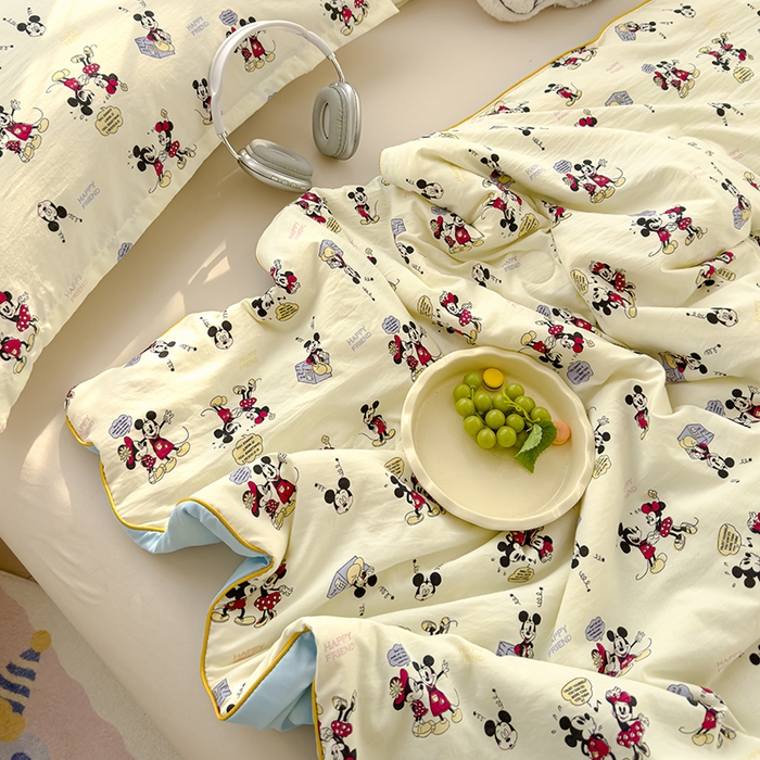 91家纺网 家纺一手货源 找家纺 星巴k家纺 2025新款A类水洗双层纱大豆纤维夏被夏凉被空调被 米奇