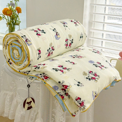 91家纺网 家纺一手货源 找家纺 星巴k家纺 2025新款A类水洗双层纱大豆纤维夏被夏凉被空调被 米奇