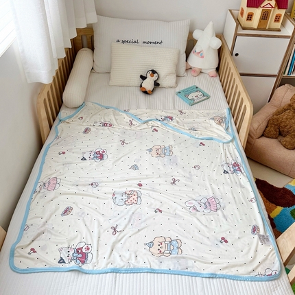 91家纺网 家纺一手货源 找家纺 （总）嗨生活 2025新款婴儿裸睡级凉感针织毯幼儿园夏被儿童夏被毯子