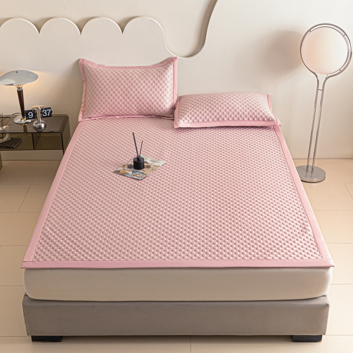 91家纺网 家纺一手货源 找家纺 阿亮家居 2025新款凉席凉豆豆软席床席款 异空间-樱花粉