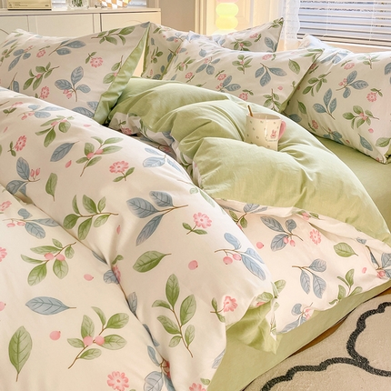 91家纺网 家纺一手货源 找家纺 （总）世爵 2025新款全棉印花小清新单品系列-单被套