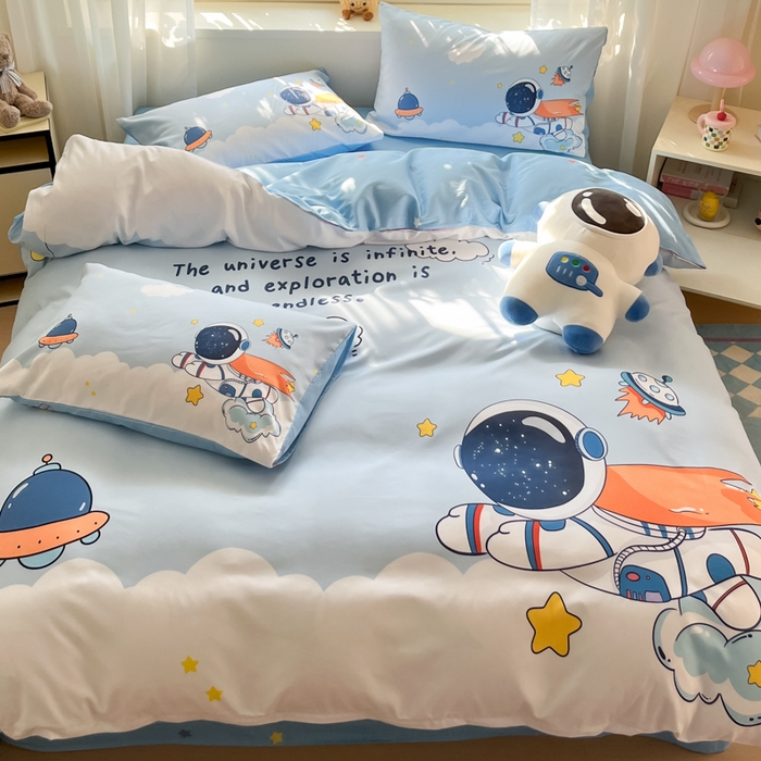 91家纺网 家纺一手货源 找家纺 （总）博雅 2025新款纯棉宇航员四件套