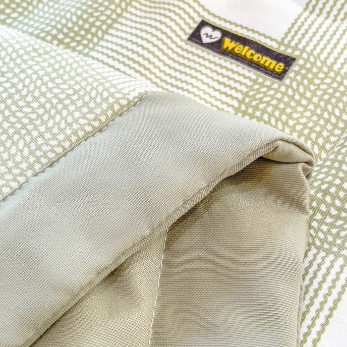 91家纺网 家纺一手货源 找家纺 慕木 2025春夏新款双层纱针织棉夏被夏凉被空调被 莫奈绿格