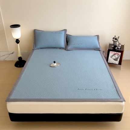 孩子王家纺 2025新款冰丝席提花冰豆豆床单床笠-暮野系列 暮野-天青蓝