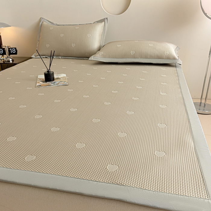 91家纺网 家纺一手货源 找家纺 阿亮家居 2025新款凉席凉豆豆软席床席款 心相印-玉石咖