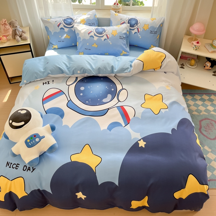 91家纺网 家纺一手货源 找家纺 博雅 2025新款纯棉宇航员四件套 梦想宇航员