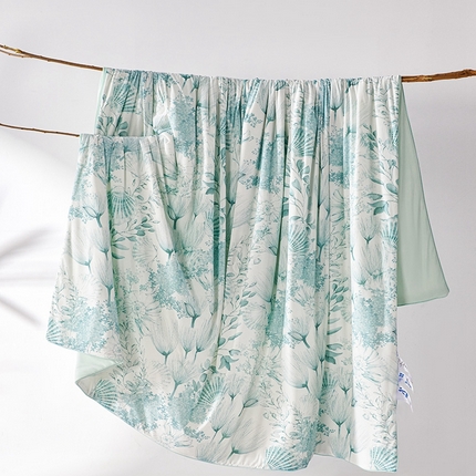 91家纺网 家纺一手货源 找家纺 缔锦家纺 2025新款凉感丝印花夏被 清香花韵