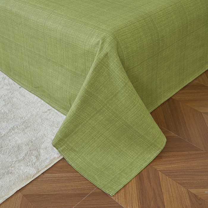 91家纺网 家纺一手货源 找家纺 绒艺席业 2025新款简约原棉印花老粗布床单 绿川