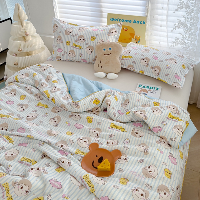 91家纺网 家纺一手货源 找家纺 星巴k家纺 2025新款A类水洗双层纱大豆纤维夏被夏凉被空调被 不二吖