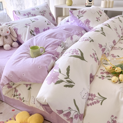 世爵 2025新款全棉印花小清新单品系列-单被套 凯蒂猫-米