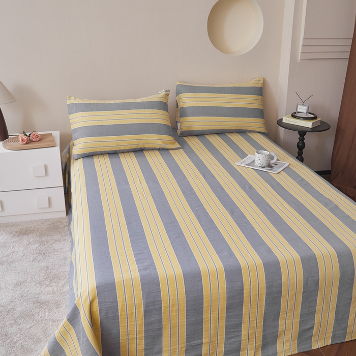 91家纺网 家纺一手货源 找家纺 绒艺席业 2025新款简约原棉印花老粗布床单 温馨