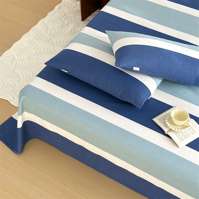 91家纺网 家纺一手货源 找家纺 绒艺席业 2025新款简约原棉印花老粗布床单 明治