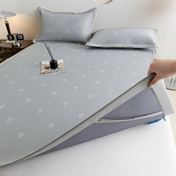 91家纺网 家纺一手货源 找家纺 阿亮家居 2025新款凉席凉豆豆软席床席款 心相印-冰川灰