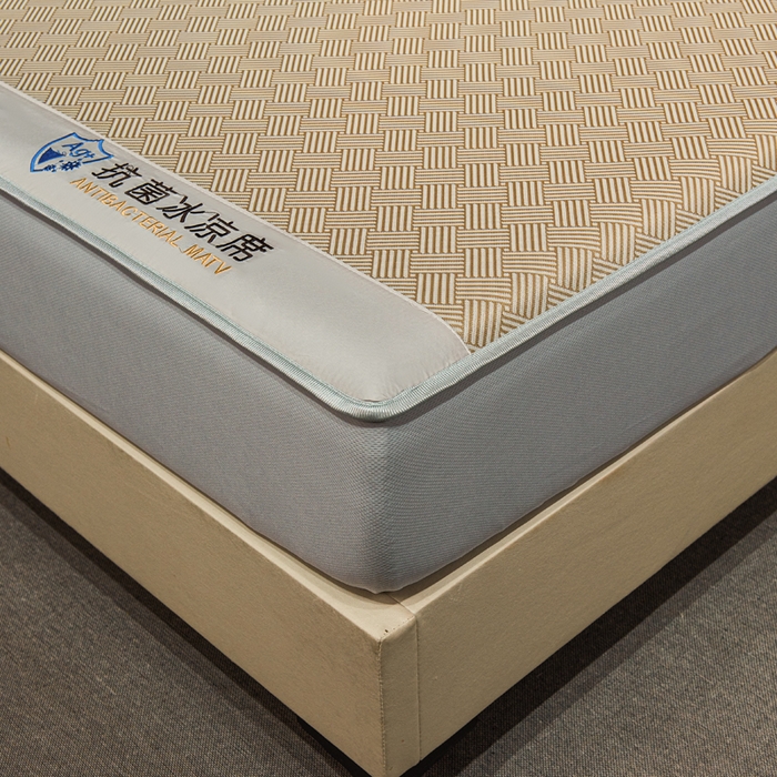 91家纺网 家纺一手货源 找家纺 小萌虎 2025新款碳光抗菌冰丝凉席床笠 饼干花-咖