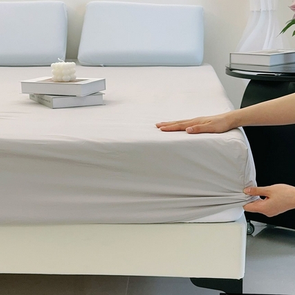 兜米家居 2025新款纯色全棉床笠 薄雾灰