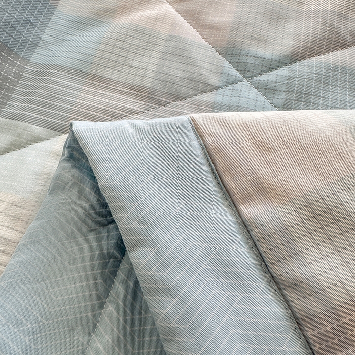 91家纺网 家纺一手货源 找家纺 瑜珠 2025新款A类双面全棉印花夏被夏凉被纯棉空调被 苏伦蓝