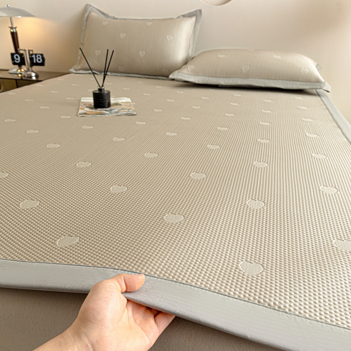 91家纺网 家纺一手货源 找家纺 阿亮家居 2025新款凉席凉豆豆软席床席款 心相印-玉石咖