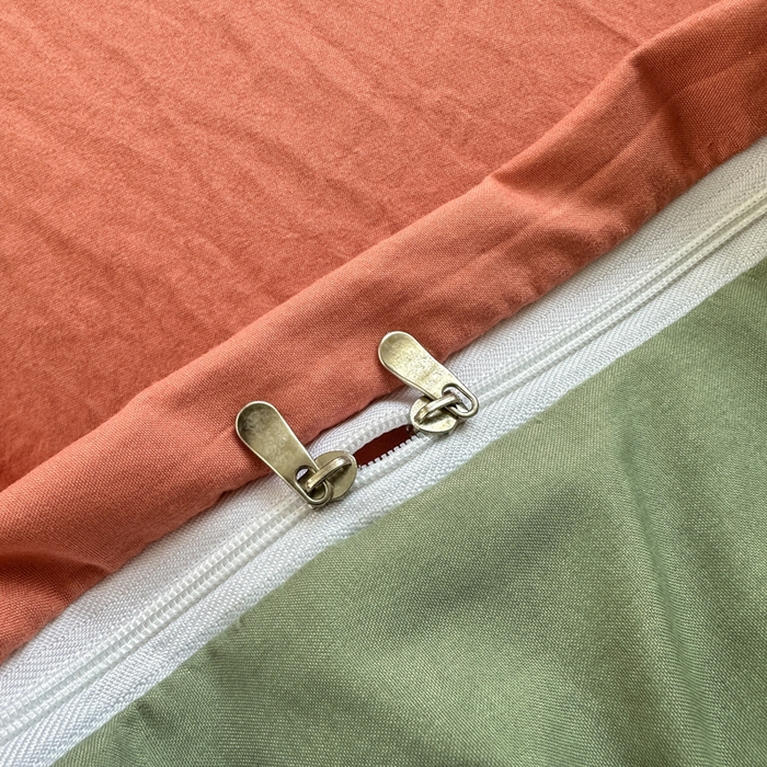 91家纺网 家纺一手货源 找家纺 （总）冕悠家纺 2025新款A类105克超柔褶皱水洗棉拼色四件套-单被套