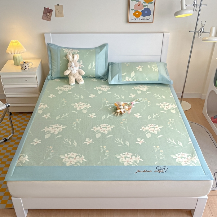 阿亮家居 2025新款印花冰藤席系列 百合1