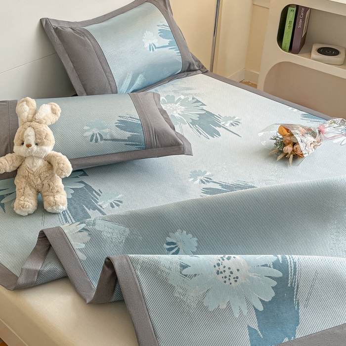 91家纺网 家纺一手货源 找家纺 阿亮家居 2025新款印花冰藤席系列 雏菊