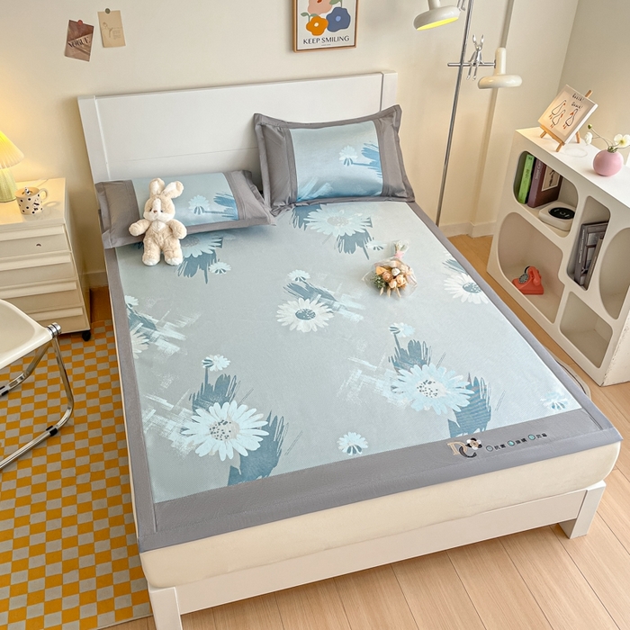 91家纺网 家纺一手货源 找家纺 阿亮家居 2025新款印花冰藤席系列 雏菊