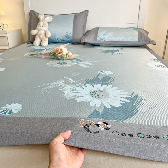 91家纺网 家纺一手货源 找家纺 阿亮家居 2025新款印花冰藤席系列 雏菊