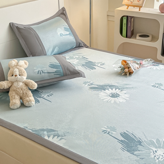 91家纺网 家纺一手货源 找家纺 阿亮家居 2025新款印花冰藤席系列 雏菊