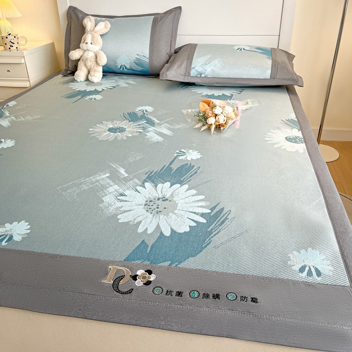 91家纺网 家纺一手货源 找家纺 阿亮家居 2025新款印花冰藤席系列 雏菊