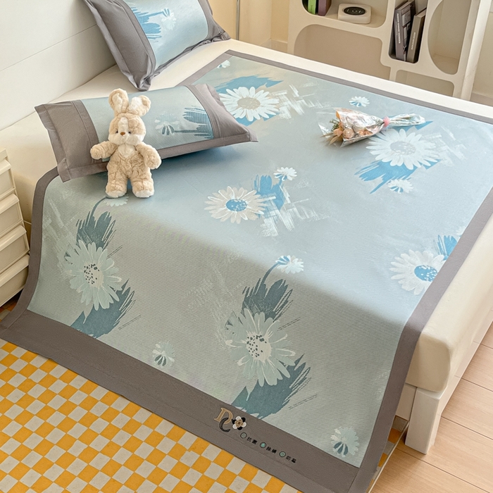 91家纺网 家纺一手货源 找家纺 阿亮家居 2025新款印花冰藤席系列 雏菊