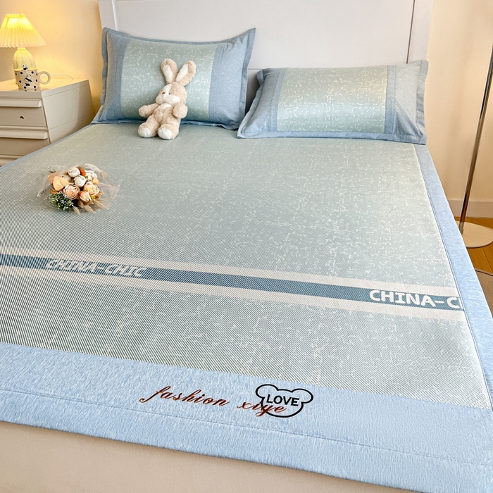 91家纺网 家纺一手货源 找家纺 阿亮家居 2025新款印花冰藤席系列 瑰丽