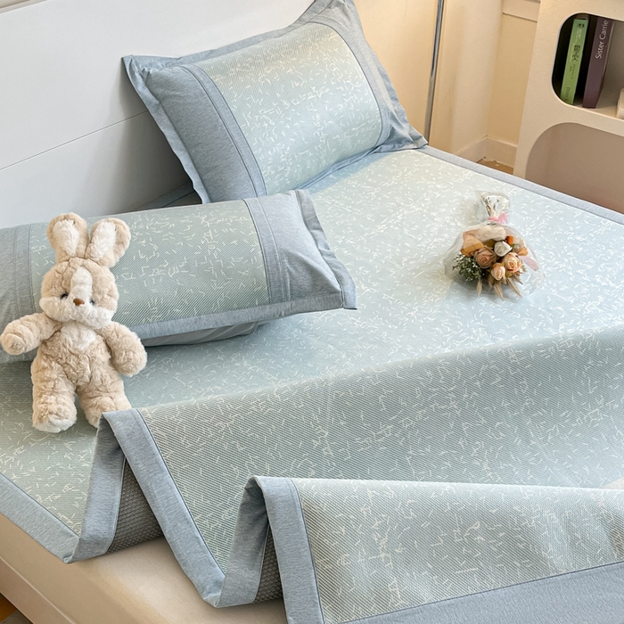 91家纺网 家纺一手货源 找家纺 阿亮家居 2025新款印花冰藤席系列 瑰丽