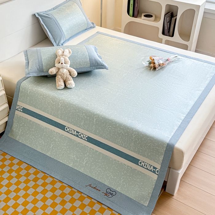 91家纺网 家纺一手货源 找家纺 阿亮家居 2025新款印花冰藤席系列 瑰丽