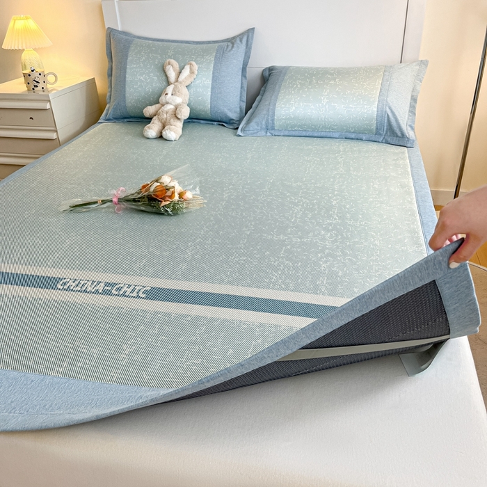 91家纺网 家纺一手货源 找家纺 阿亮家居 2025新款印花冰藤席系列 瑰丽