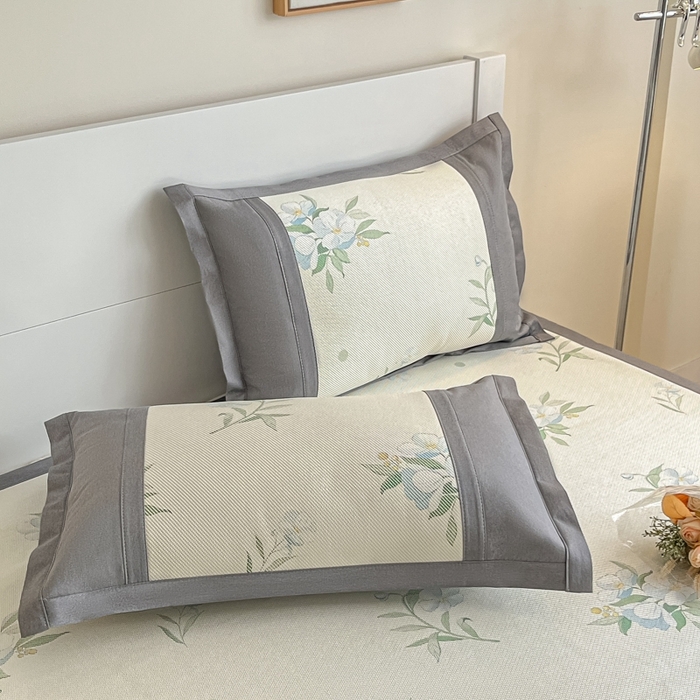 91家纺网 家纺一手货源 找家纺 阿亮家居 2025新款印花冰藤席系列 花韵