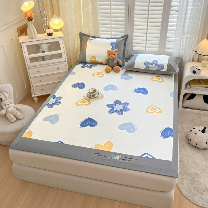 91家纺网 家纺一手货源 找家纺 阿亮家居 2025新款印花冰藤席系列 小兰花