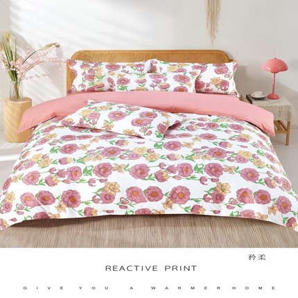 91家纺网 家纺一手货源 找家纺 （总）玖琳家纺 2025新款130克贡棉磨毛植物羊绒四件套