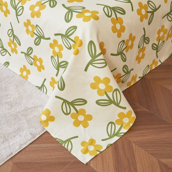 91家纺网 家纺一手货源 找家纺 绒艺席业 2025新款简约原棉印花老粗布床单 猫爪草