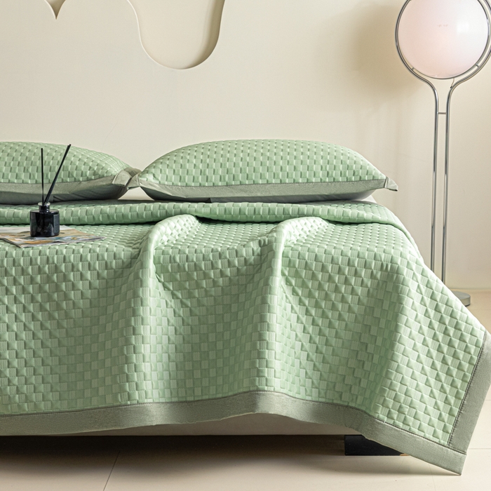 91家纺网 家纺一手货源 找家纺 阿亮家居 2025新款凉席凉豆豆软席床席款 异空间-梵克绿