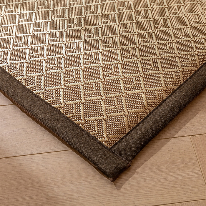 91家纺网 家纺一手货源 找家纺 2025新款包边工艺凉感冰藤地铺睡垫系列凉席地垫 三角冰藤