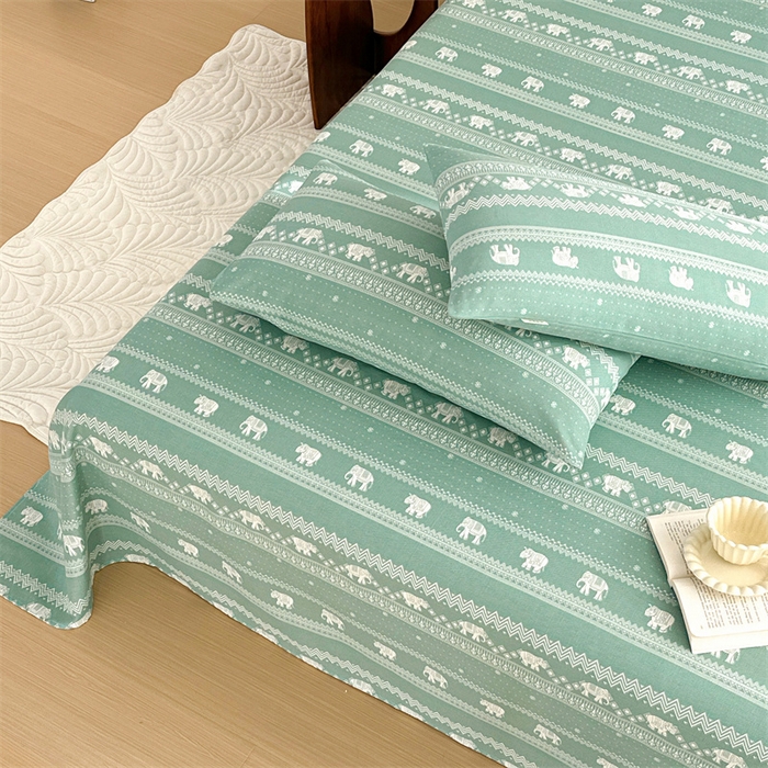 91家纺网 家纺一手货源 找家纺 （总）绒艺席业 2025新款简约原棉印花老粗布床单