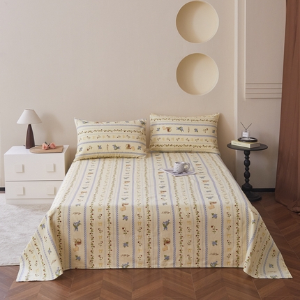 91家纺网 家纺一手货源 找家纺 （总）绒艺席业 2025新款简约原棉印花老粗布床单