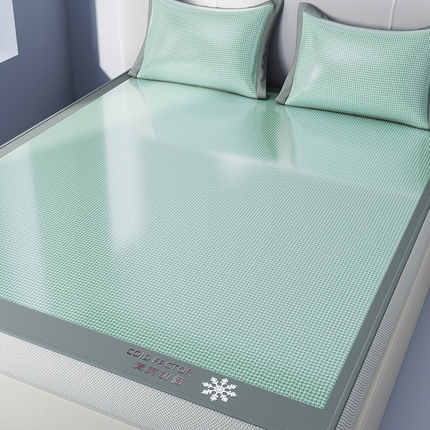 91家纺网 家纺一手货源 找家纺 （总）孩子王家纺 2025凉感冰丝藤席凉席席子-千鸟格系列