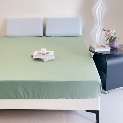 兜米家居 2025新款纯色全棉床笠 松林绿