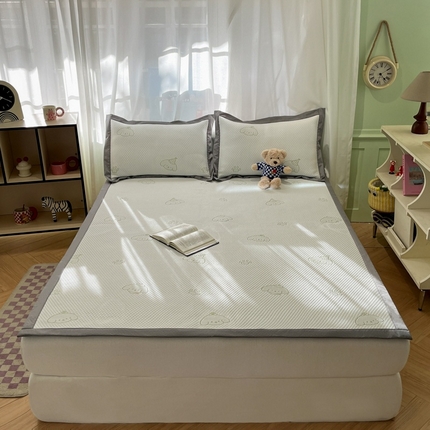 孩子王家纺 2025新款冰丝席提花冰豆豆系列床单床笠 小狗心事